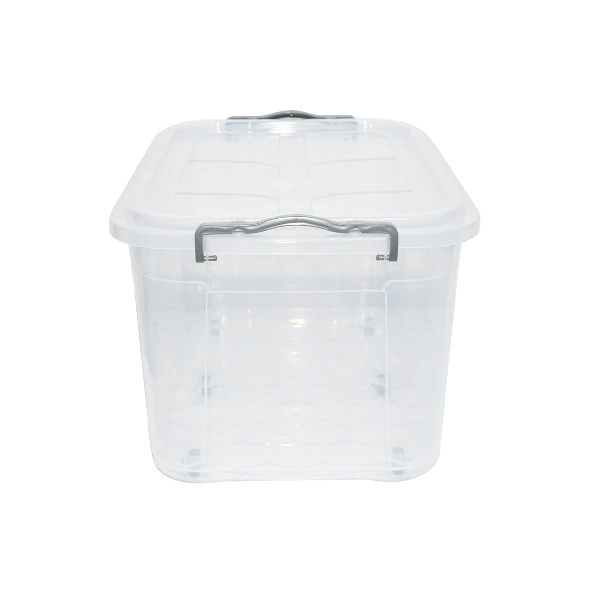 Cutie depozitare 50L cu capac si roti din plastic transparenta 400x630x320mm